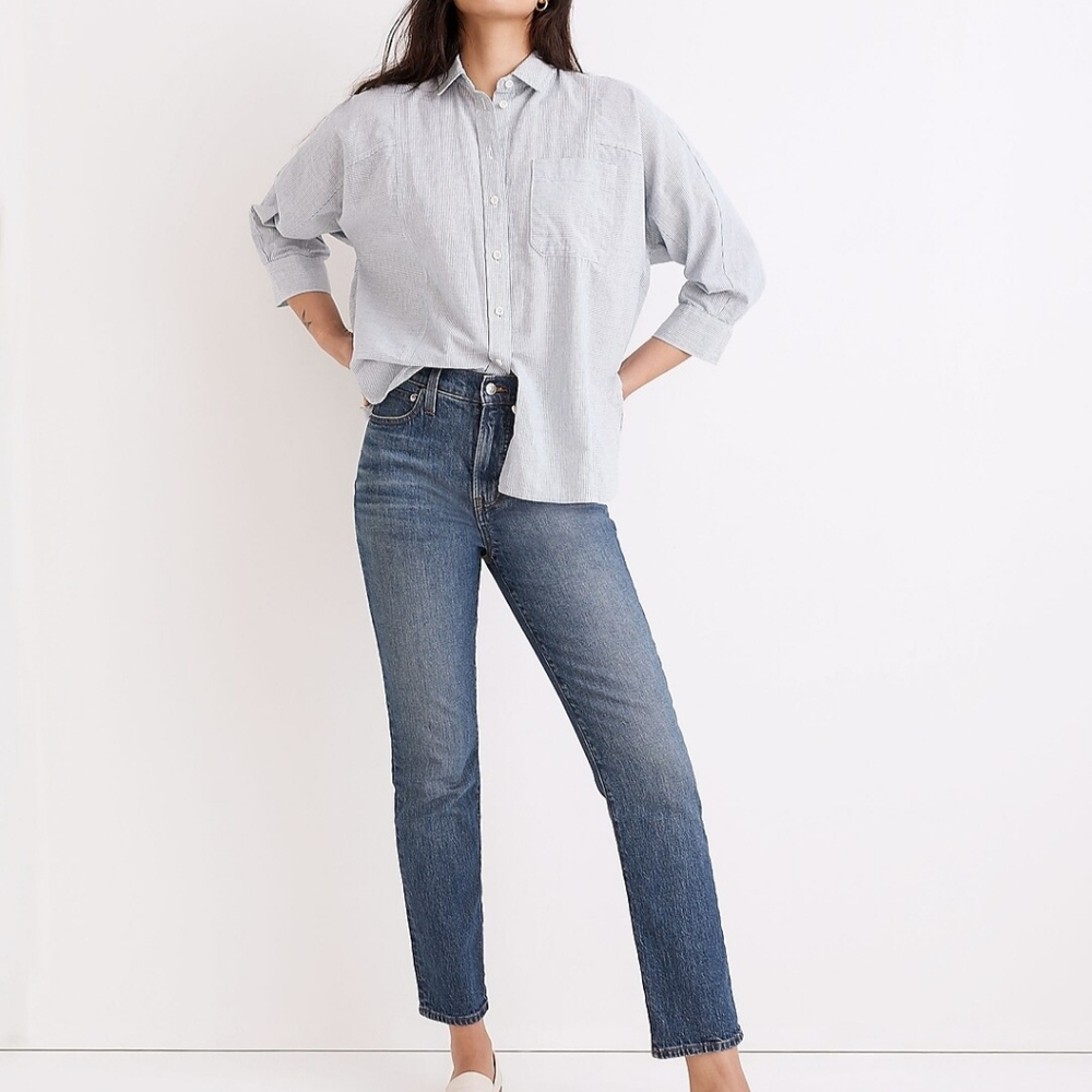 Madewell Blue High-Rise Straight Jeans